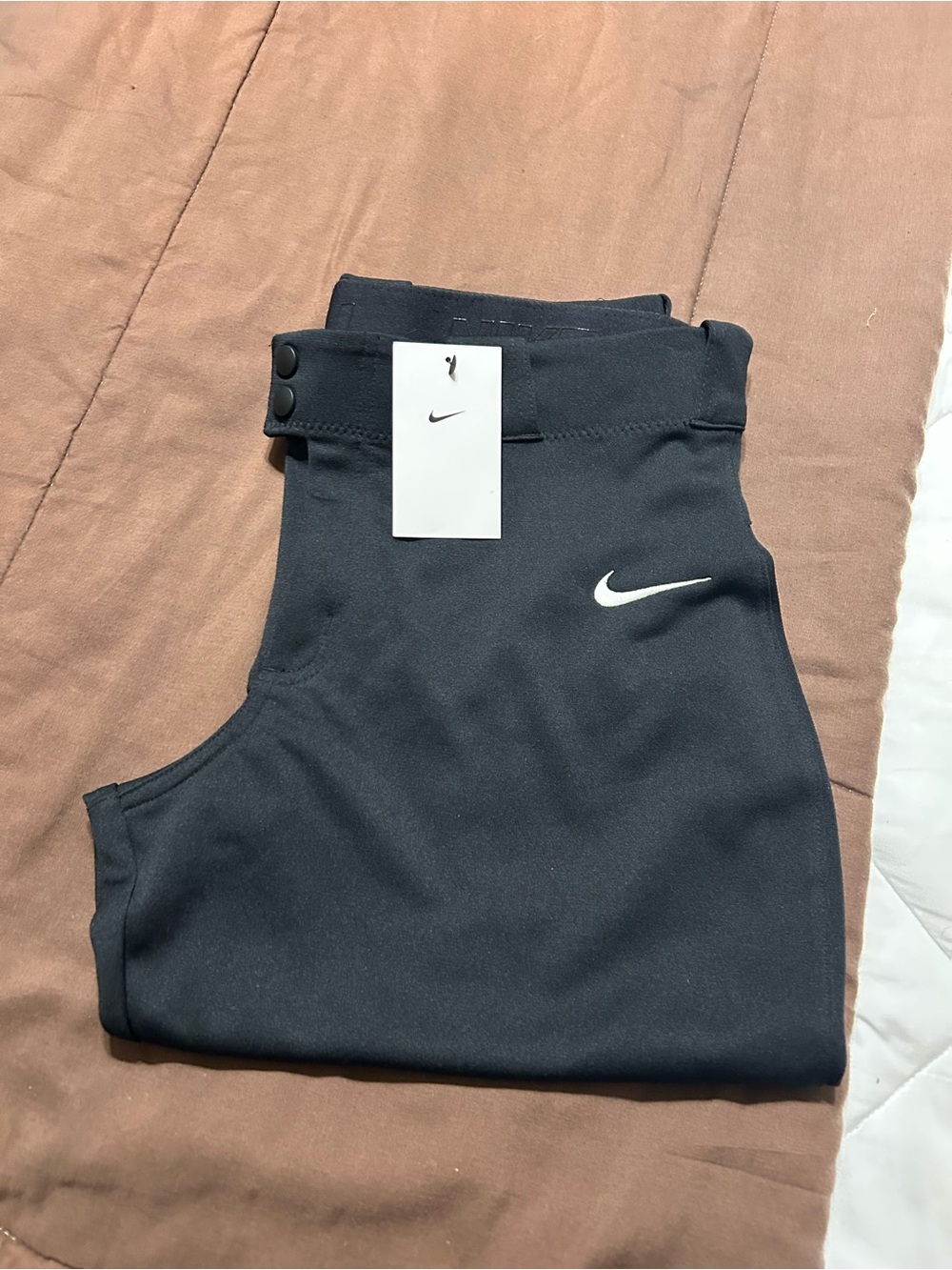 Nike Women's Black Capris with White Swoosh